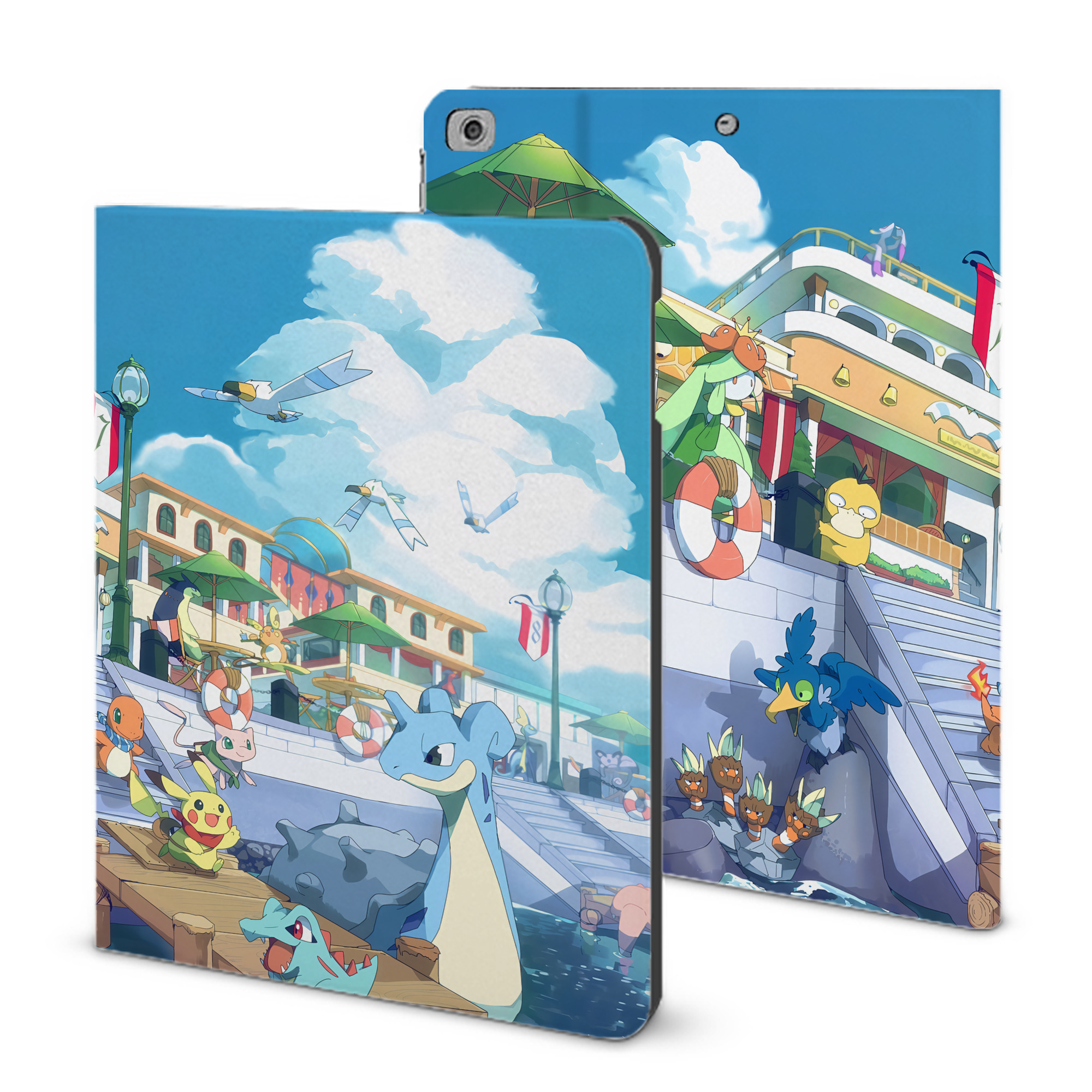（画像用） ポケットモンスター Pokémon IPad ケース ブック型 PUレザー TPU 耐衝撃 軽量 薄型 ペン収納なし 全面保護 IPad 各モデル対応